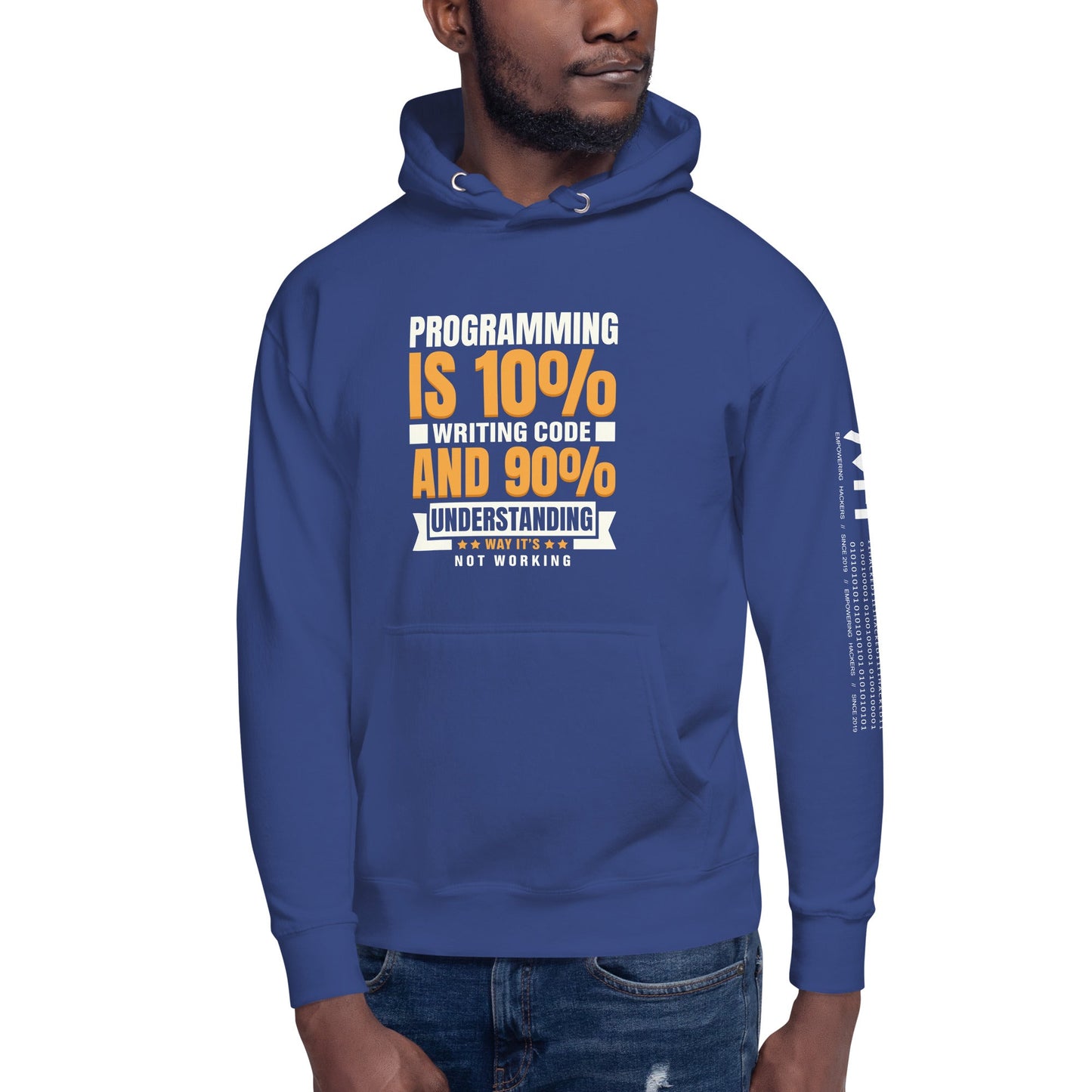 Programming is 10% writing code - Unisex Hoodie by DarkByteGear
