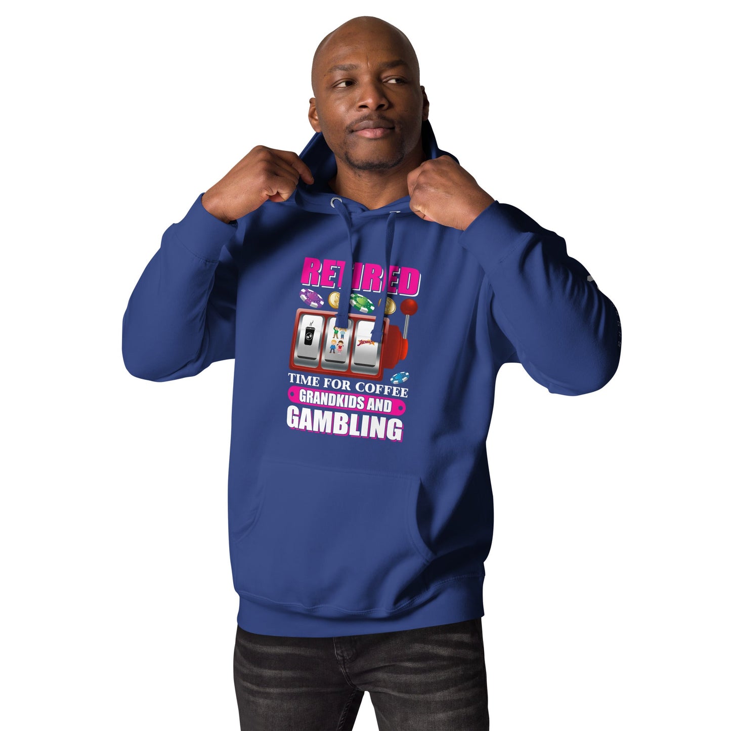 Retired: Time for Coffee, Grandkids and Gambling - Unisex Hoodie by DarkByteGear