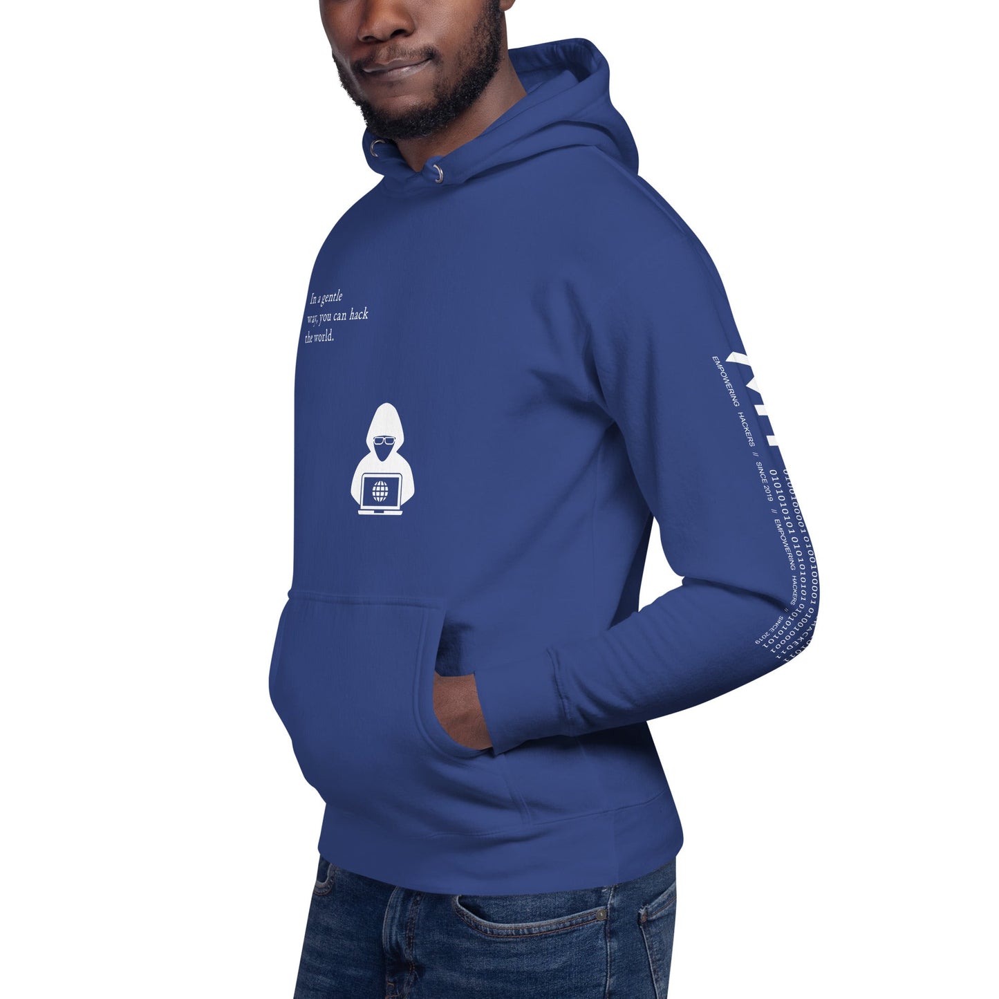 You can hack the world - Unisex Hoodie (back print) by DarkByteGear