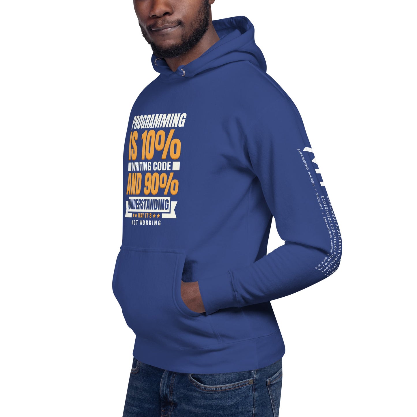 Programming is 10% writing code - Unisex Hoodie by DarkByteGear