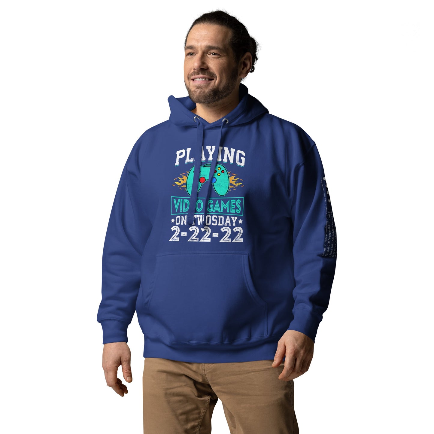 Playing Videogames on Twosday - Unisex Hoodie by DarkByteGear