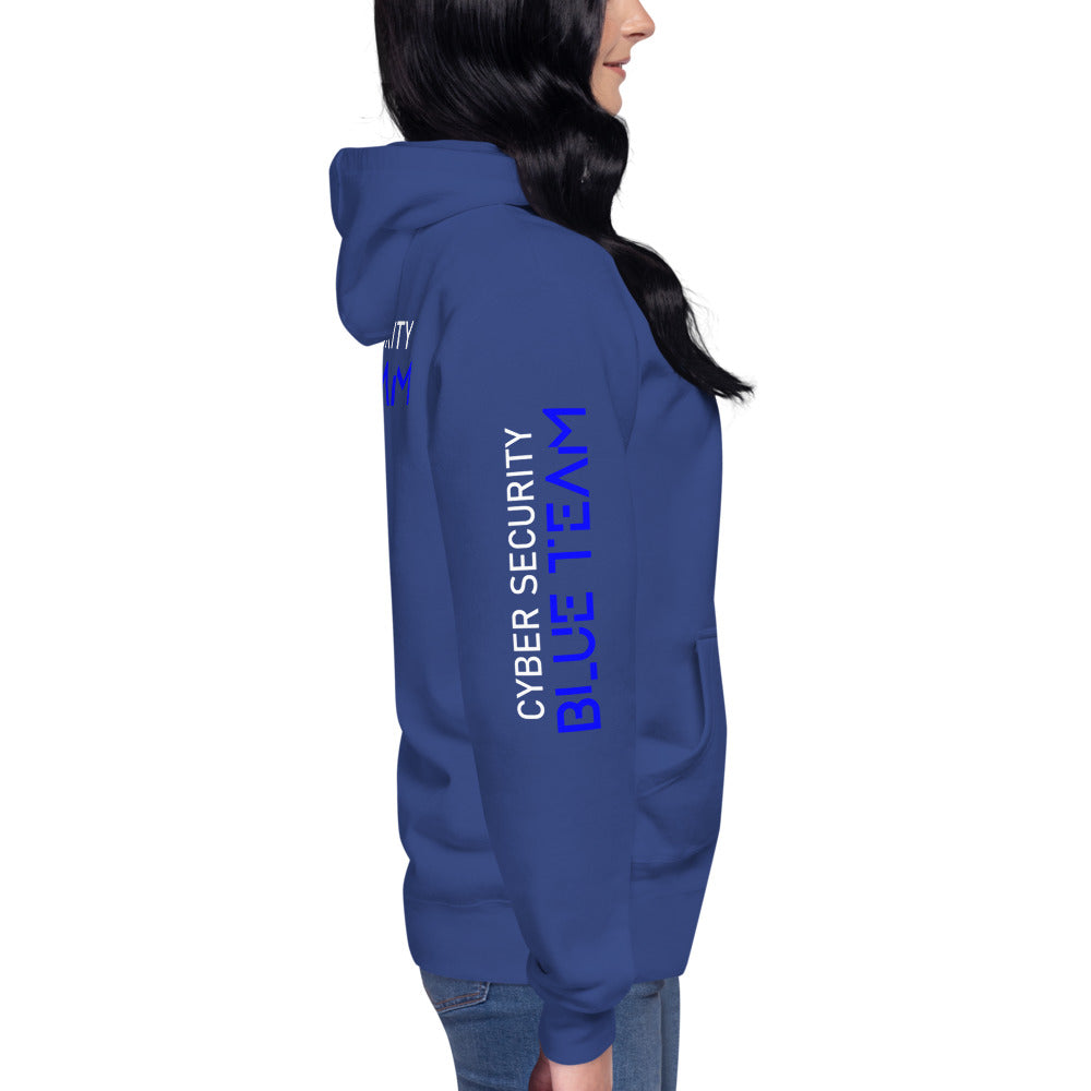 Cybersecurity Blue Team v4 - Unisex Hoodie (back print) by DarkByteGear