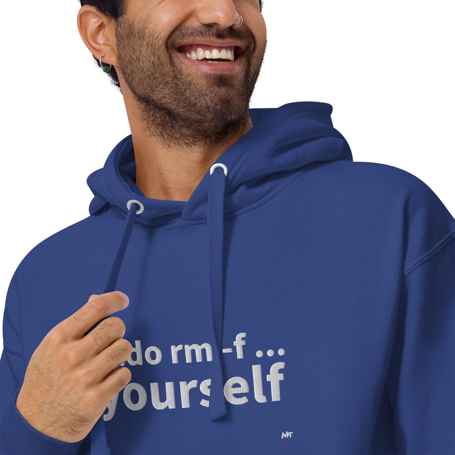 Sudo rm -f yourself - Unisex Hoodie (embroidered) by DarkByteGear