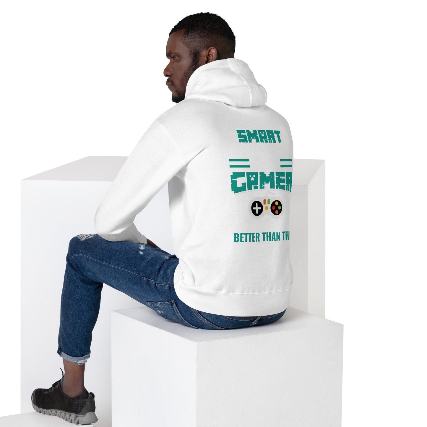 Smart Good Looking and Gamer; It Doesn't Get Any Better than this - Unisex Hoodie ( Back Print ) by DarkByteGear