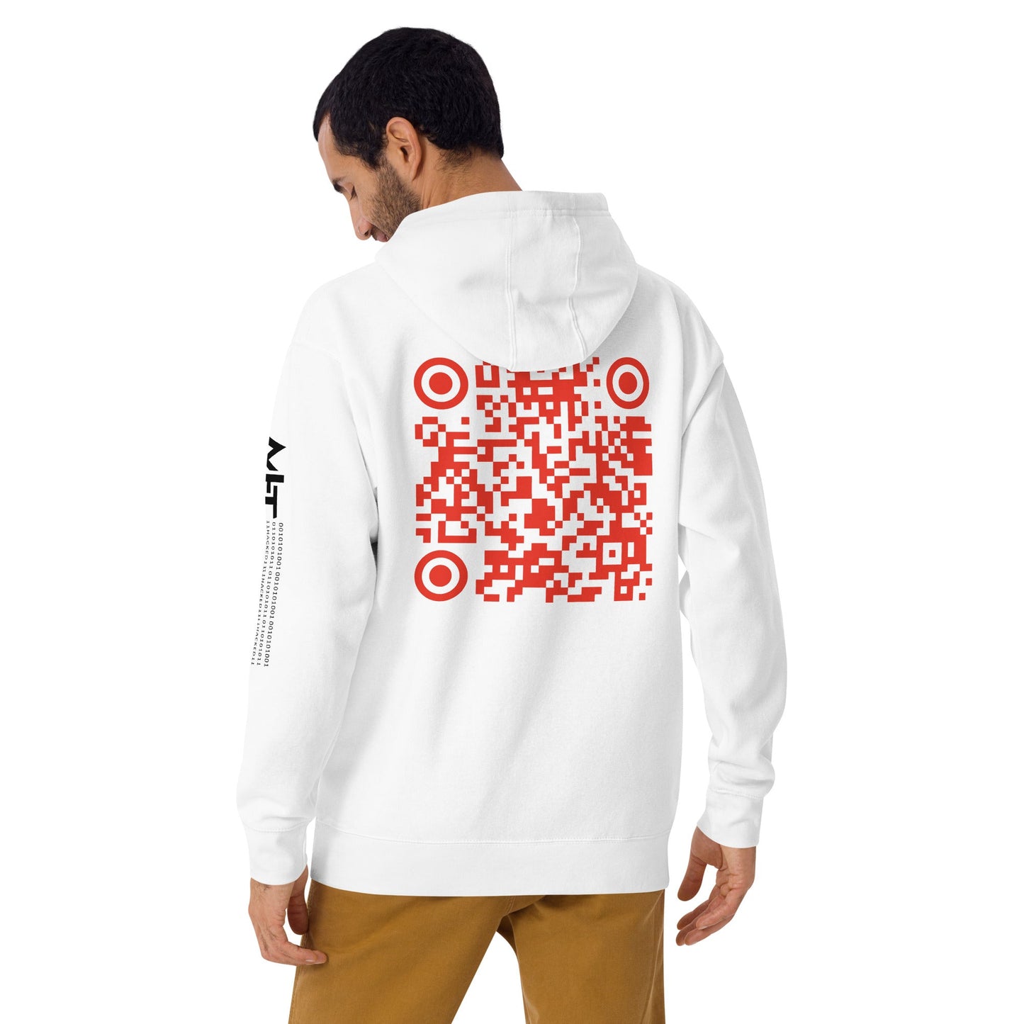 Who's the New Kid, Hacker, Developer, Gamer, Crypto King V1 - Unisex Hoodie Personalized QR Code by DarkByteGear