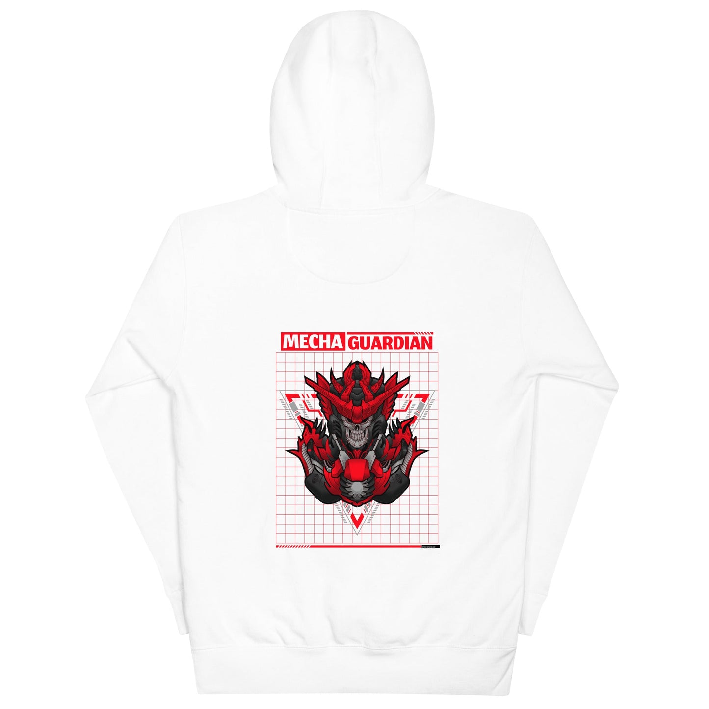 Red Mecha Guardian - Unisex Hoodie ( Back Print ) by DarkByteGear