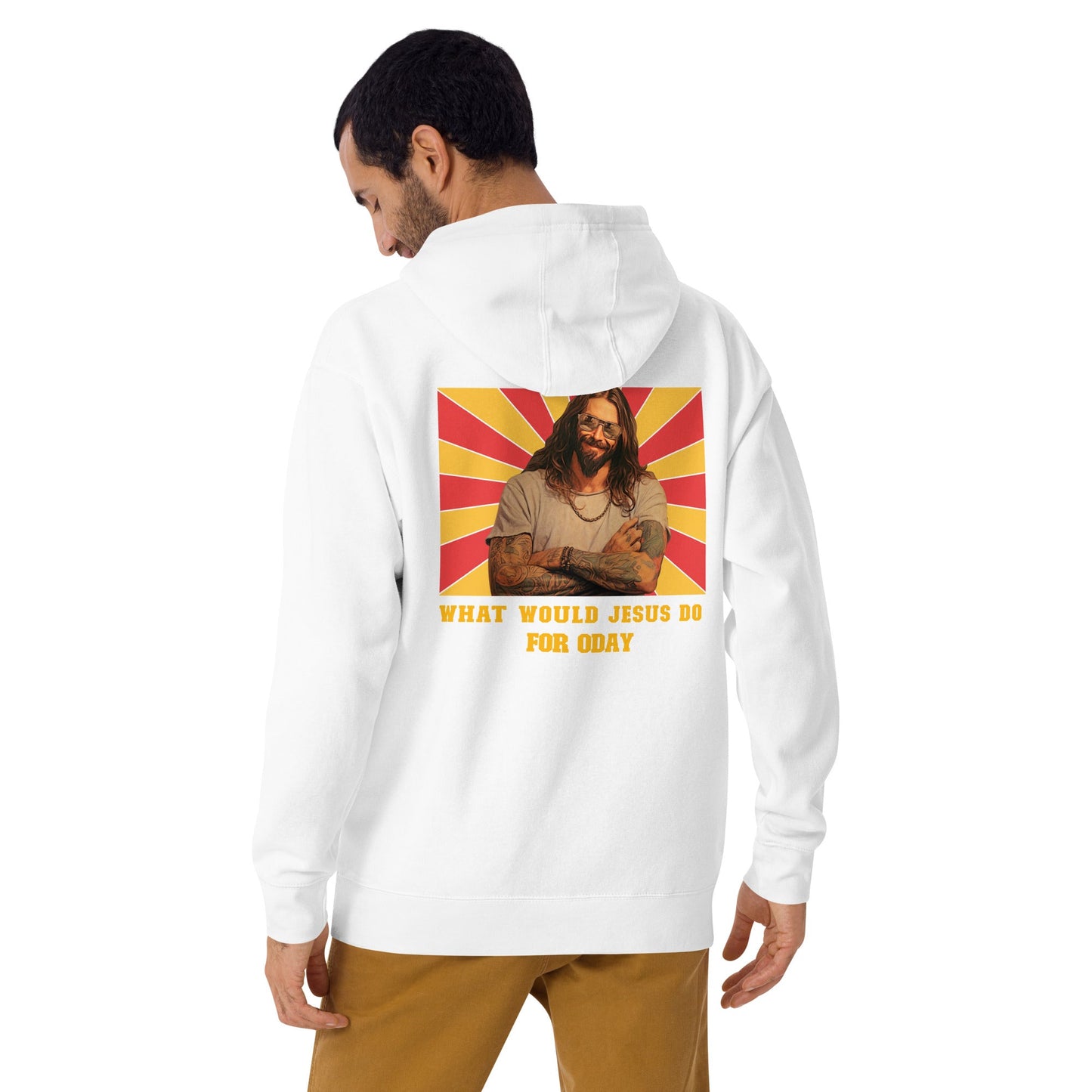 What would Jesus do for 0day v1 - Unisex Hoodie (back print) by DarkByteGear