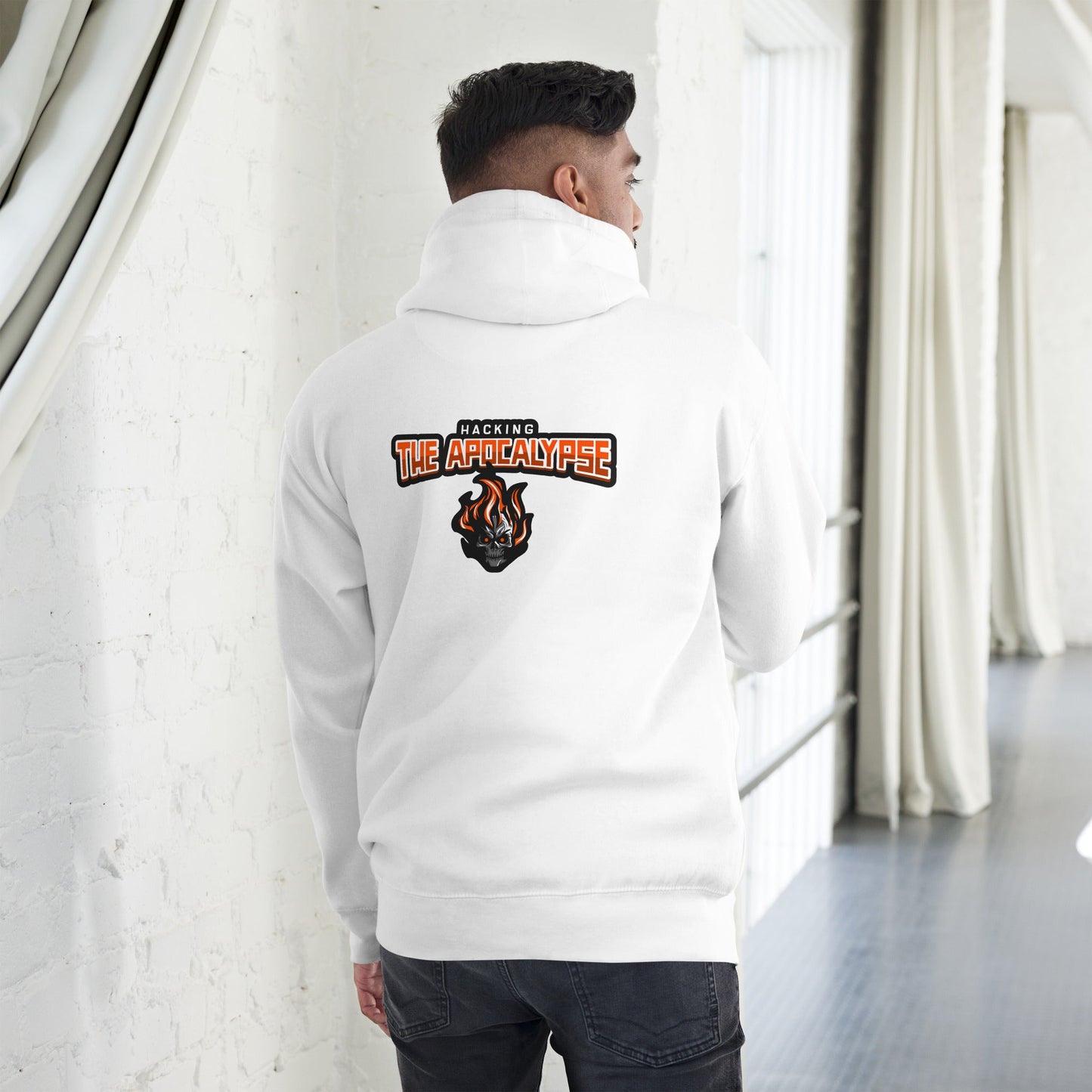 Hacking the Apocalypse V1 - Unisex Hoodie ( Back Print ) by DarkByteGear