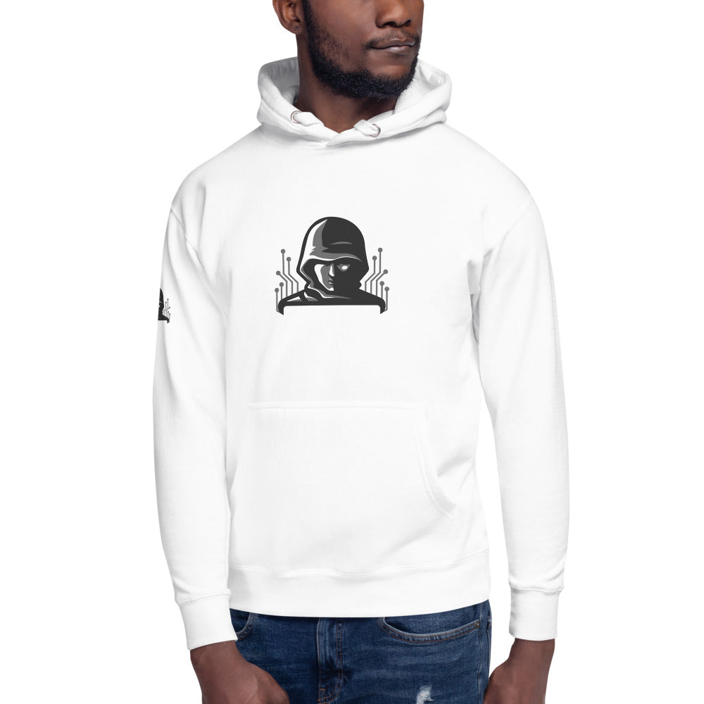 Black Hat Hacker - Unisex Hoodie (back print ) by DarkByteGear