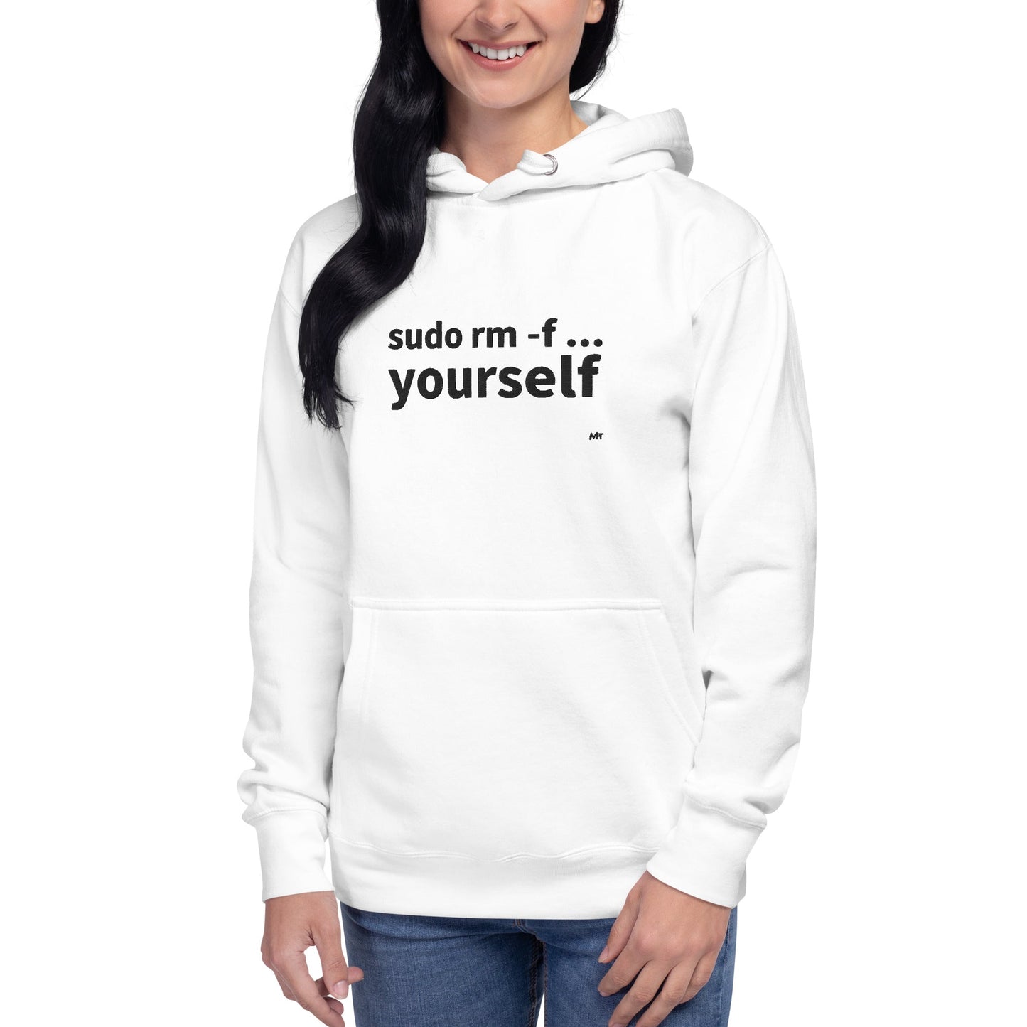 Sudo rm -f yourself - Unisex Hoodie (embroidered) by DarkByteGear
