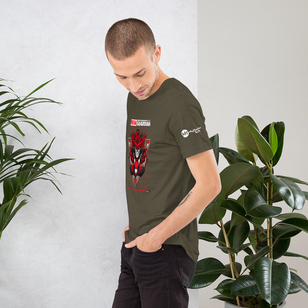 Red Mecha Guardian - Short-Sleeve Unisex T-Shirt by DarkByteGear
