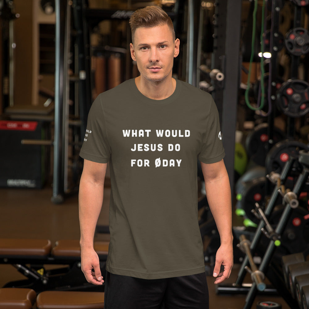 What would Jesus do for 0day - Short-Sleeve Unisex T-Shirt (all sides print) by DarkByteGear