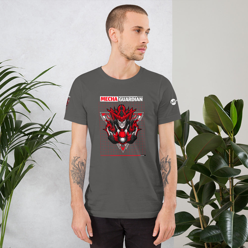 Red Mecha Guardian - Short-Sleeve Unisex T-Shirt by DarkByteGear