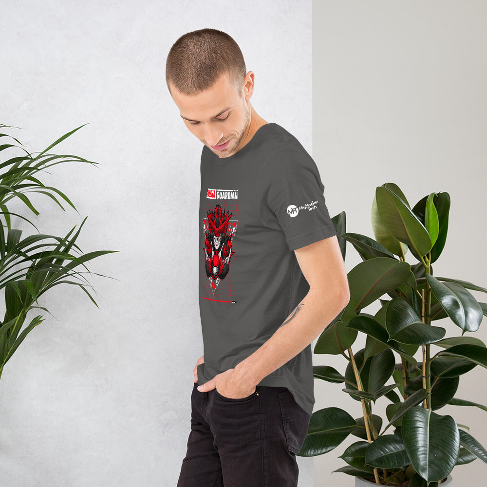 Red Mecha Guardian - Short-Sleeve Unisex T-Shirt by DarkByteGear