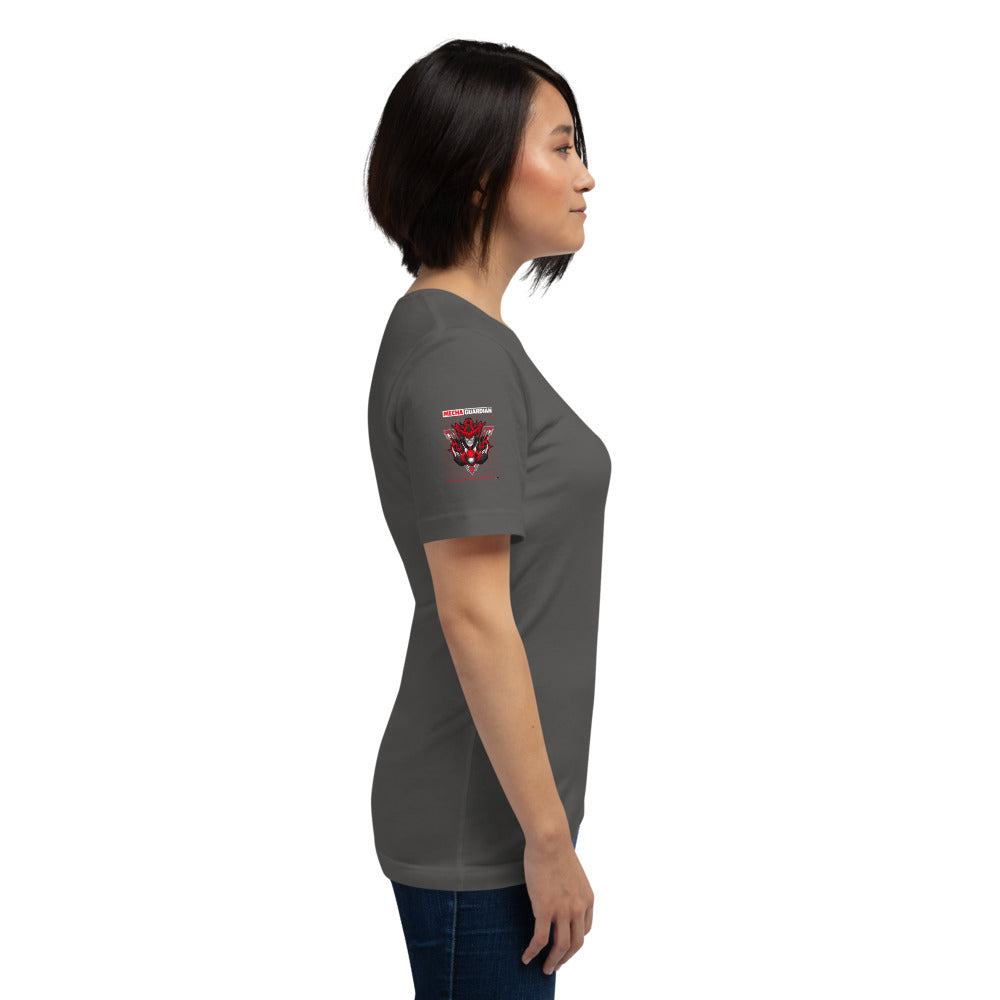 Red Mecha Guardian - Short-Sleeve Unisex T-Shirt (all sides print) by DarkByteGear