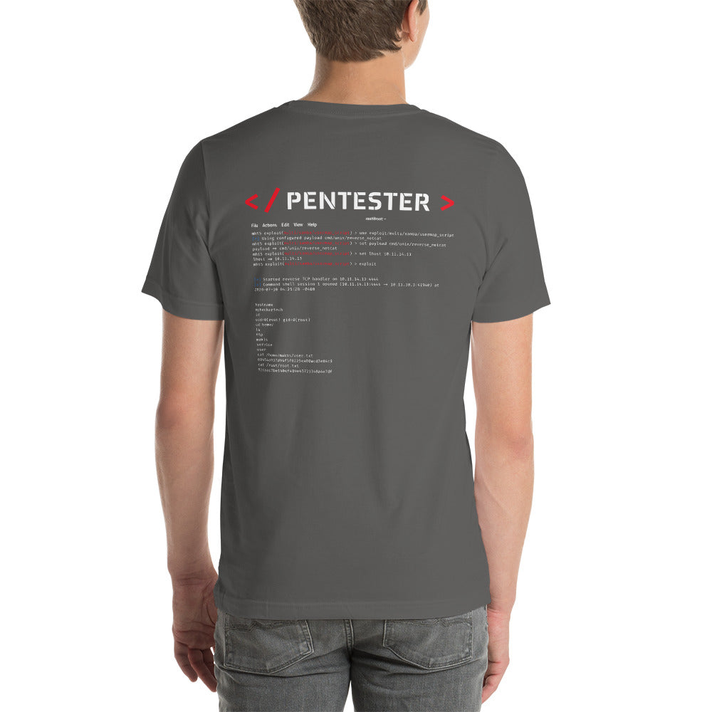 Pentester v1 - Short-Sleeve Unisex T-Shirt (back print) by DarkByteGear