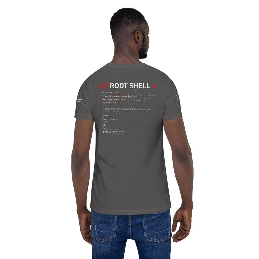 root shell - Short-Sleeve Unisex T-Shirt (all sides print) by DarkByteGear