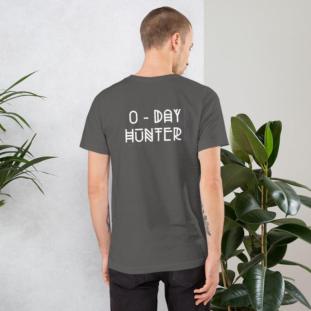 0 - Day Hunter - Short-Sleeve Unisex T-Shirt (back print) by DarkByteGear