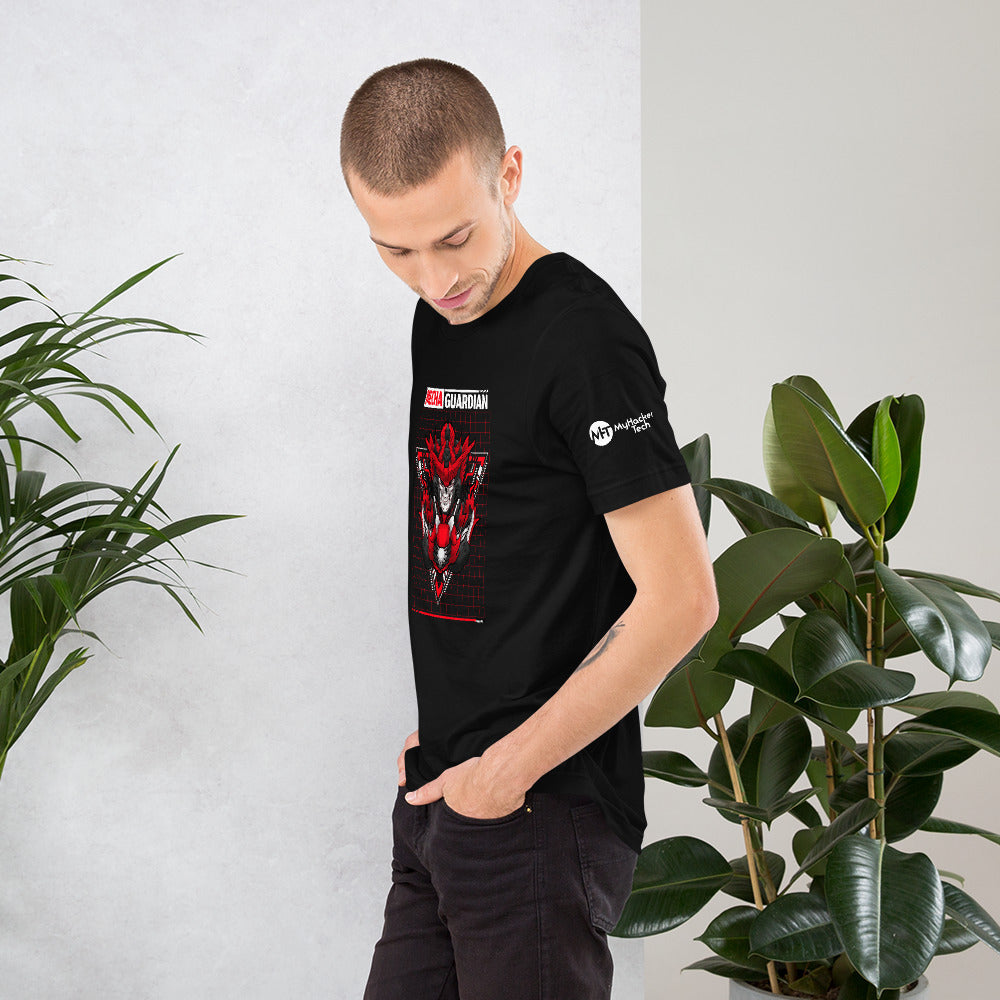 Red Mecha Guardian - Short-Sleeve Unisex T-Shirt by DarkByteGear