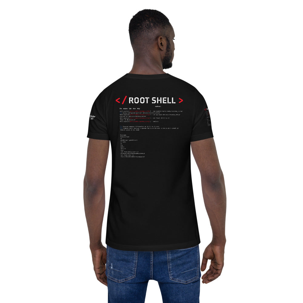 root shell - Short-Sleeve Unisex T-Shirt (all sides print) by DarkByteGear