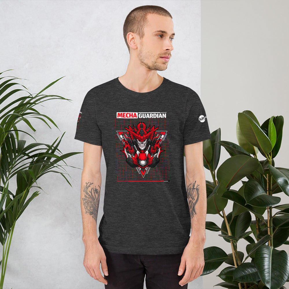 Red Mecha Guardian - Short-Sleeve Unisex T-Shirt by DarkByteGear