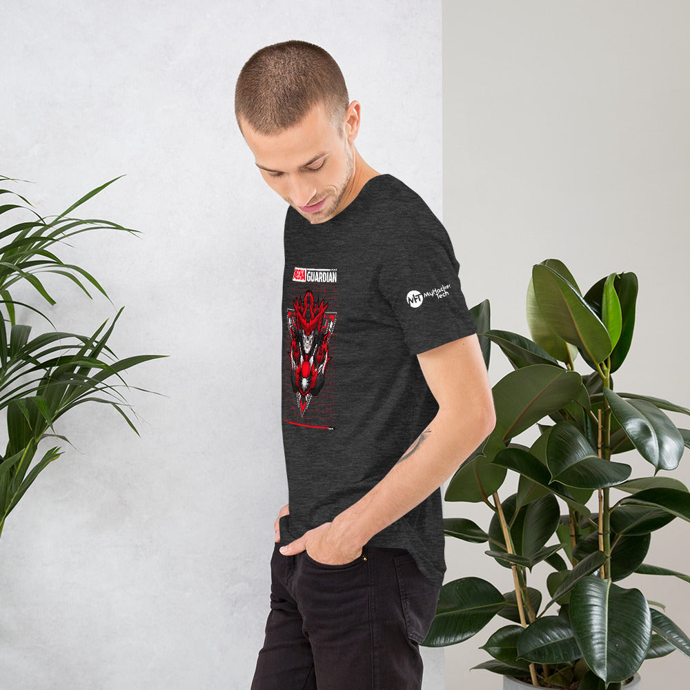 Red Mecha Guardian - Short-Sleeve Unisex T-Shirt by DarkByteGear