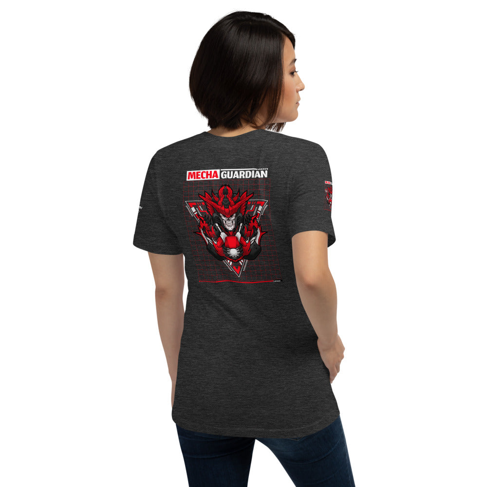 Red Mecha Guardian - Short-Sleeve Unisex T-Shirt (all sides print) by DarkByteGear