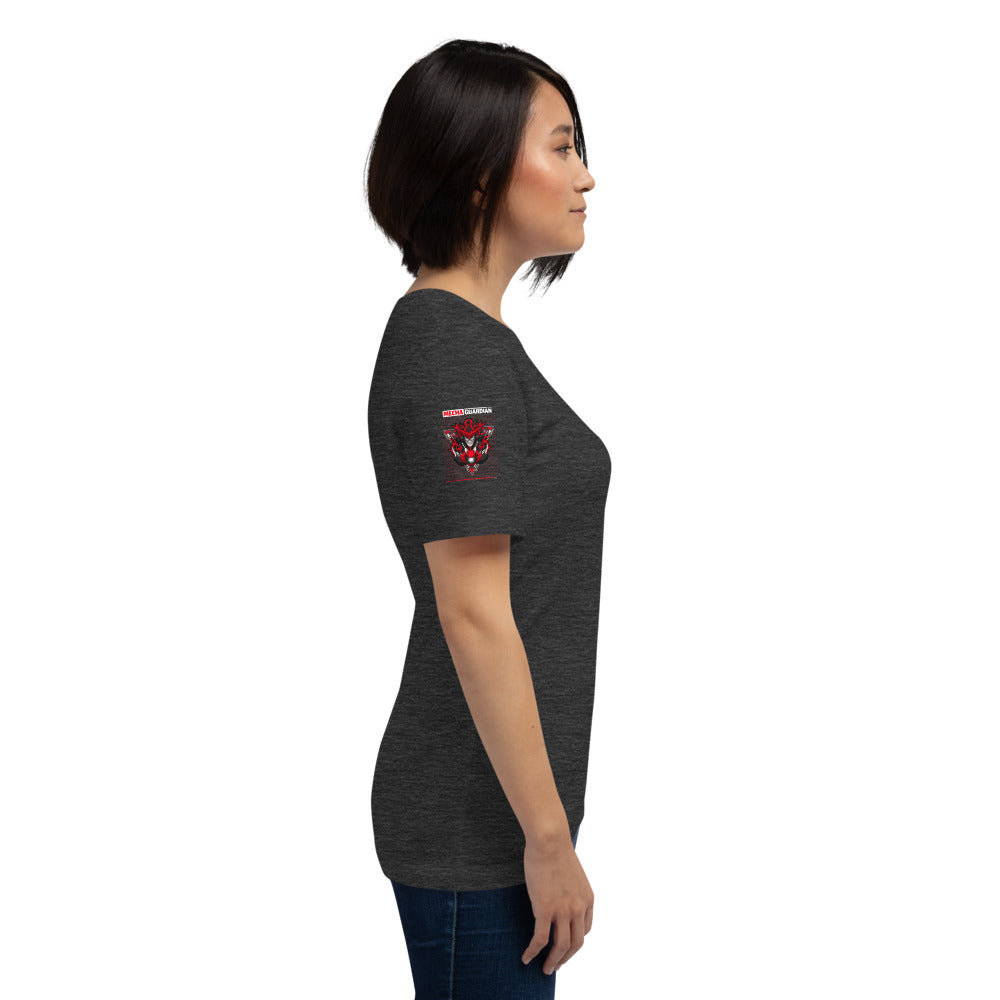 Red Mecha Guardian - Short-Sleeve Unisex T-Shirt (all sides print) by DarkByteGear