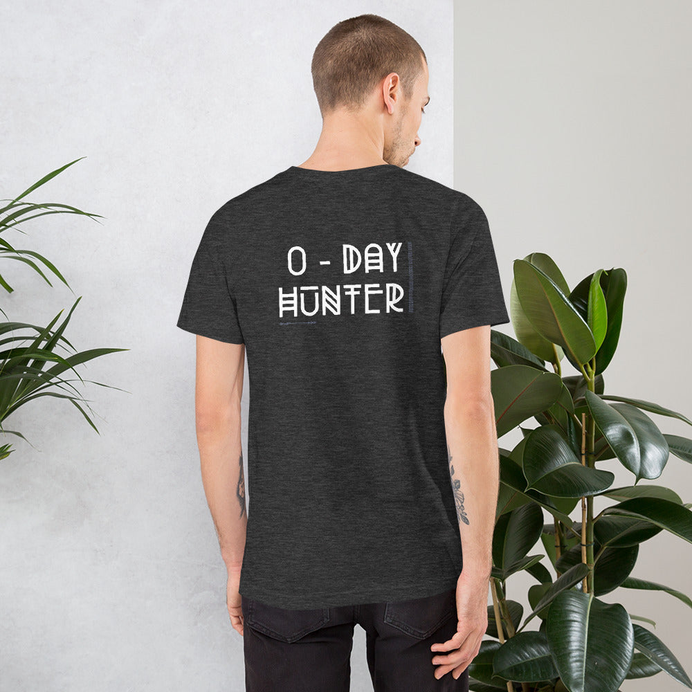 0 - Day Hunter - Short-Sleeve Unisex T-Shirt (back print) by DarkByteGear