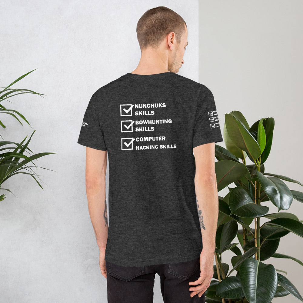 Computer Hacking Skills - Short-Sleeve Unisex T-Shirt (all sides print) by DarkByteGear