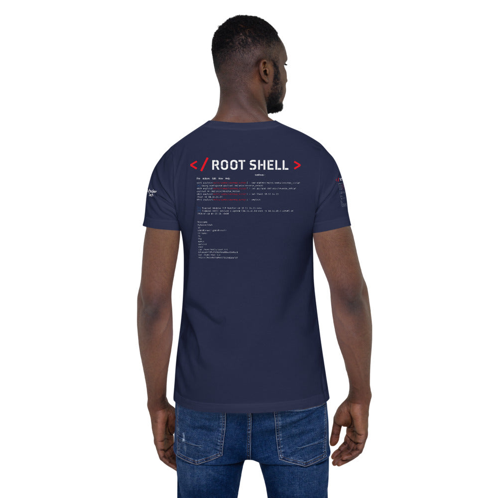 root shell - Short-Sleeve Unisex T-Shirt (all sides print) by DarkByteGear