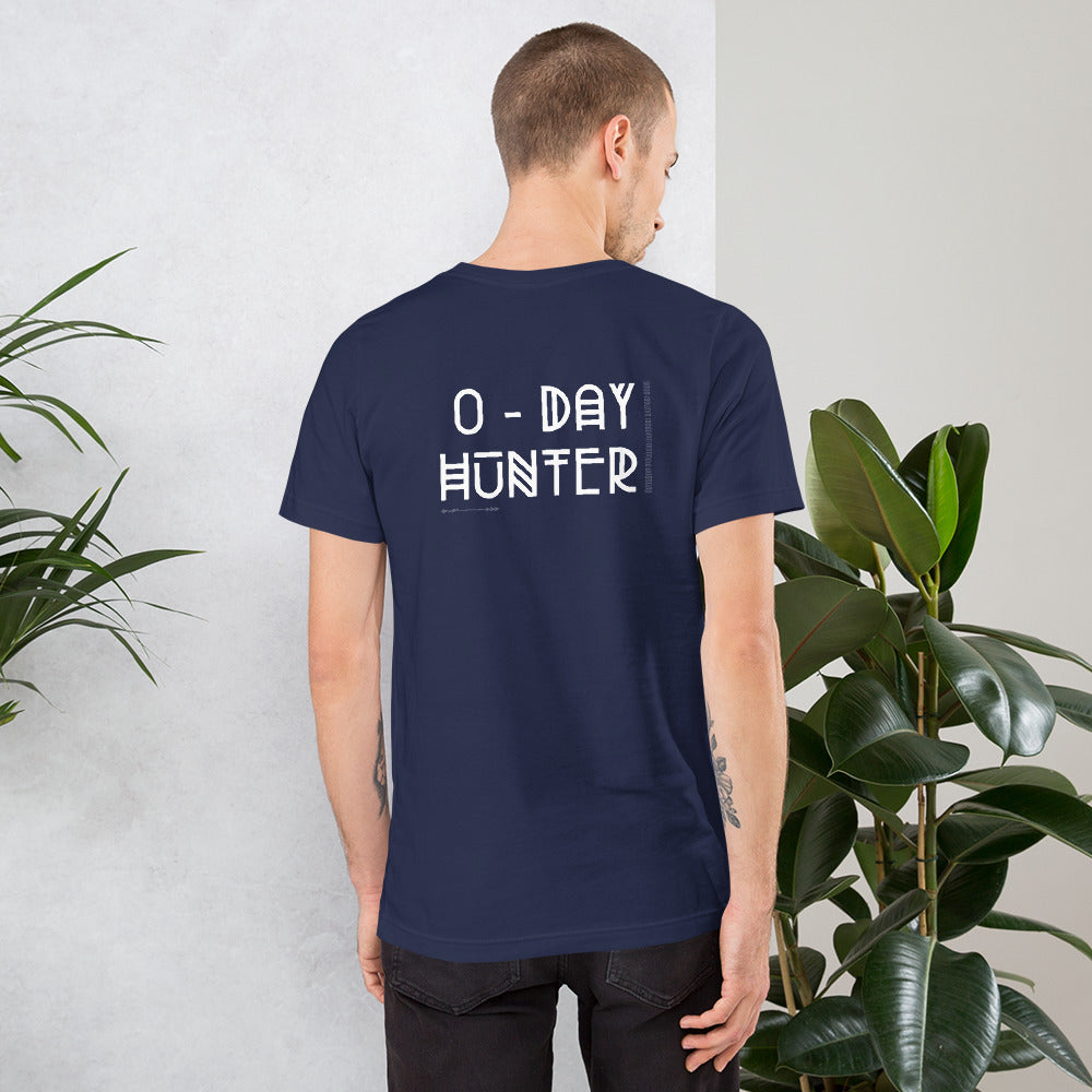 0 - Day Hunter - Short-Sleeve Unisex T-Shirt (back print) by DarkByteGear