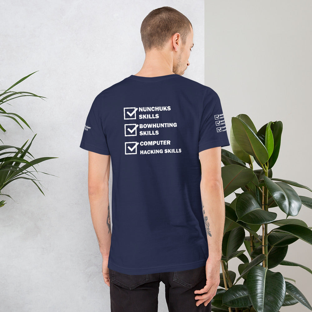 Computer Hacking Skills - Short-Sleeve Unisex T-Shirt (all sides print) by DarkByteGear