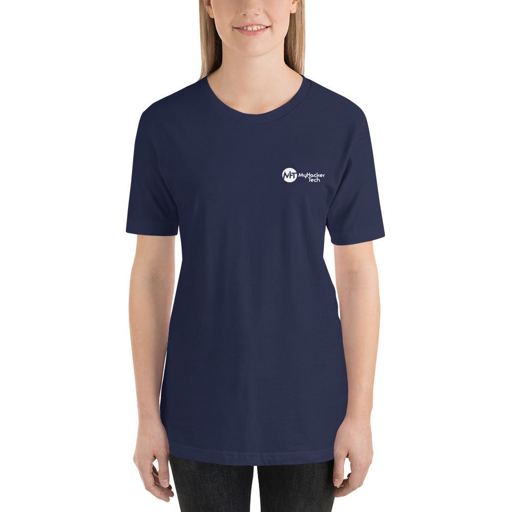 Black Hat Hacker V2 - Short-Sleeve Unisex T-Shirt (back print) by DarkByteGear