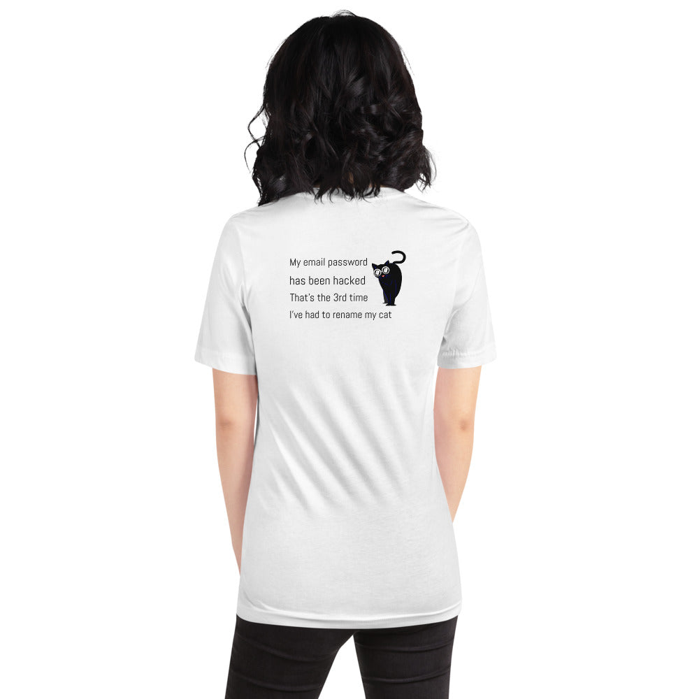 My email password - Short-Sleeve Unisex T-Shirt (back print) by DarkByteGear