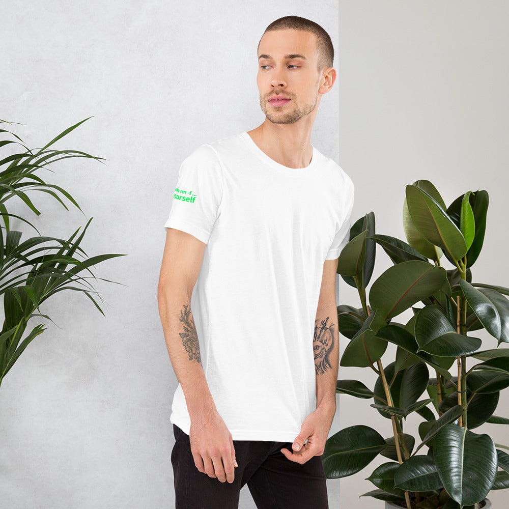 sudo rm -f yourself - Short-Sleeve Unisex T-Shirt (all sides print) by DarkByteGear