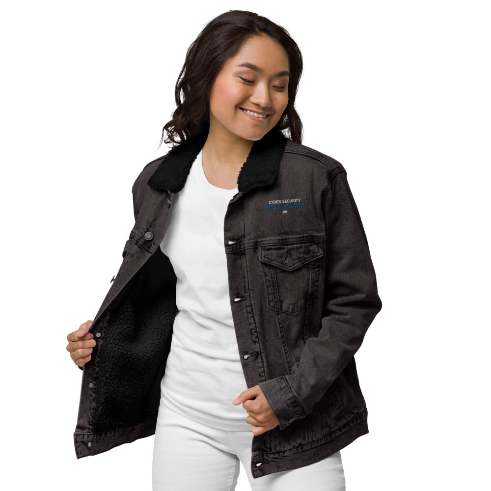 Cybersecurity Blue Team v4 - Unisex denim sherpa jacket by DarkByteGear