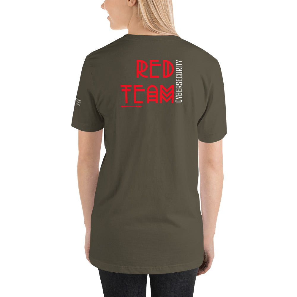 Cyber Security Red Team v5 - Short-Sleeve Unisex T-Shirt (back print) by DarkByteGear