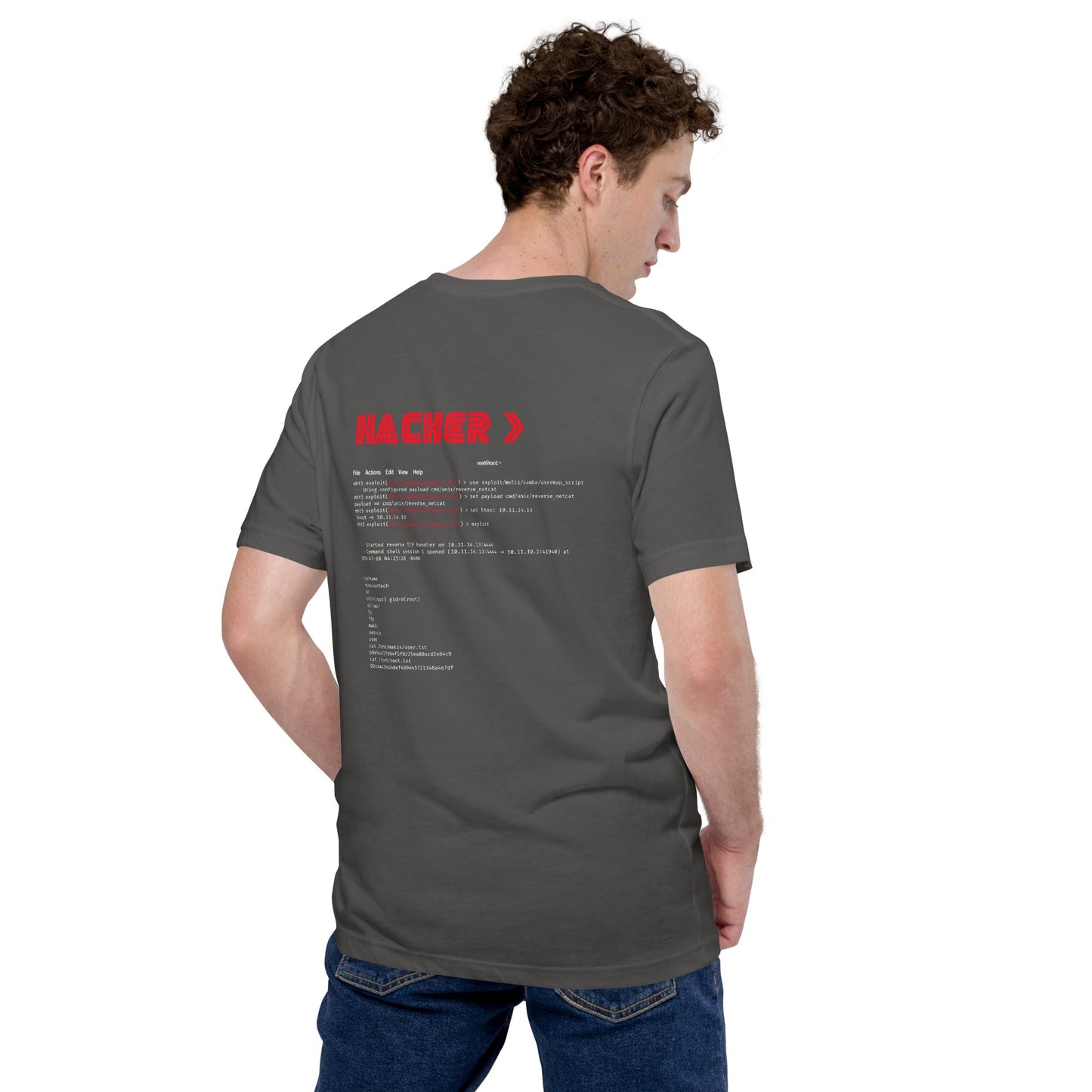 Hacker v3 - Unisex t-shirt (back print) by DarkByteGear
