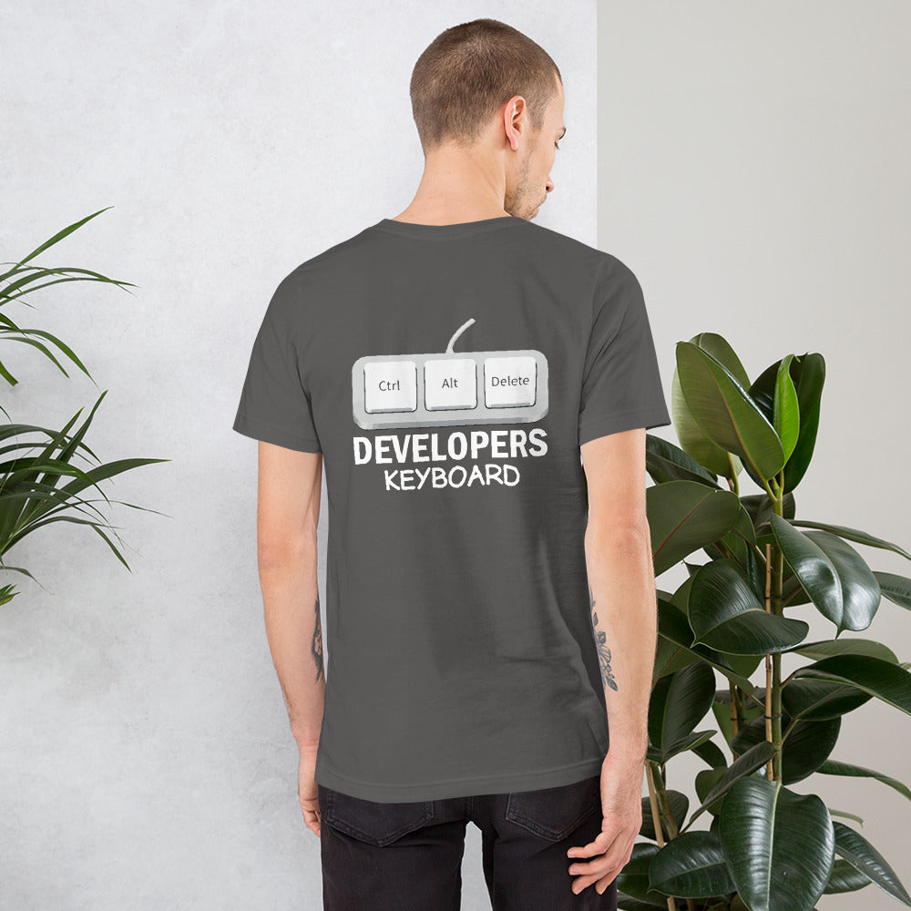 Ctrl+Alt+Del Developer Keyboard - Unisex t-shirt ( Back Print ) by DarkByteGear