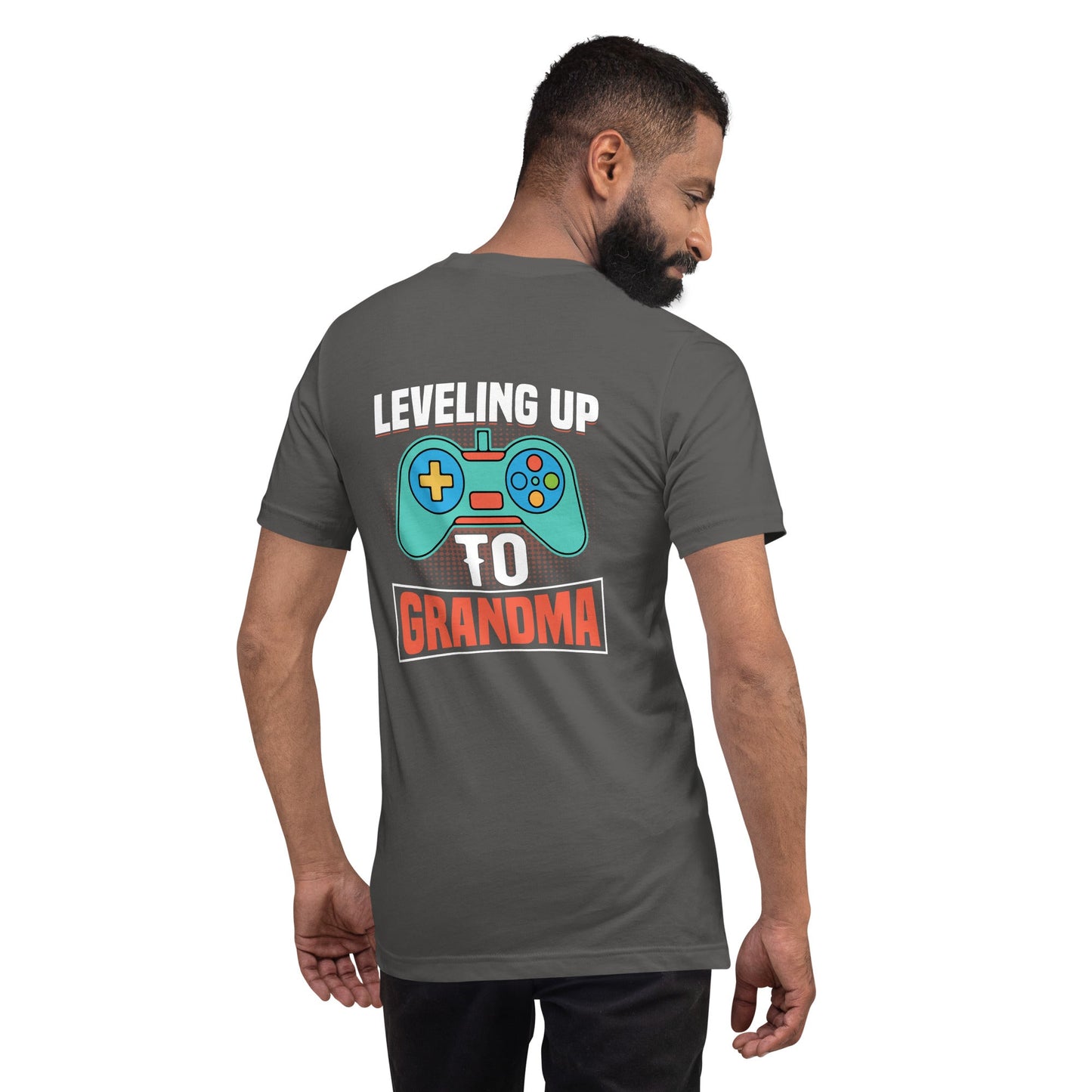 Leveling up to Grandma - Unisex t-shirt ( Back Print ) by DarkByteGear