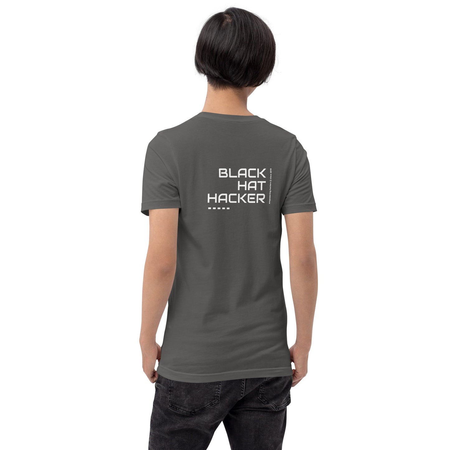 Black Hat Hacker V15 Unisex t-shirt ( Back Print ) by DarkByteGear