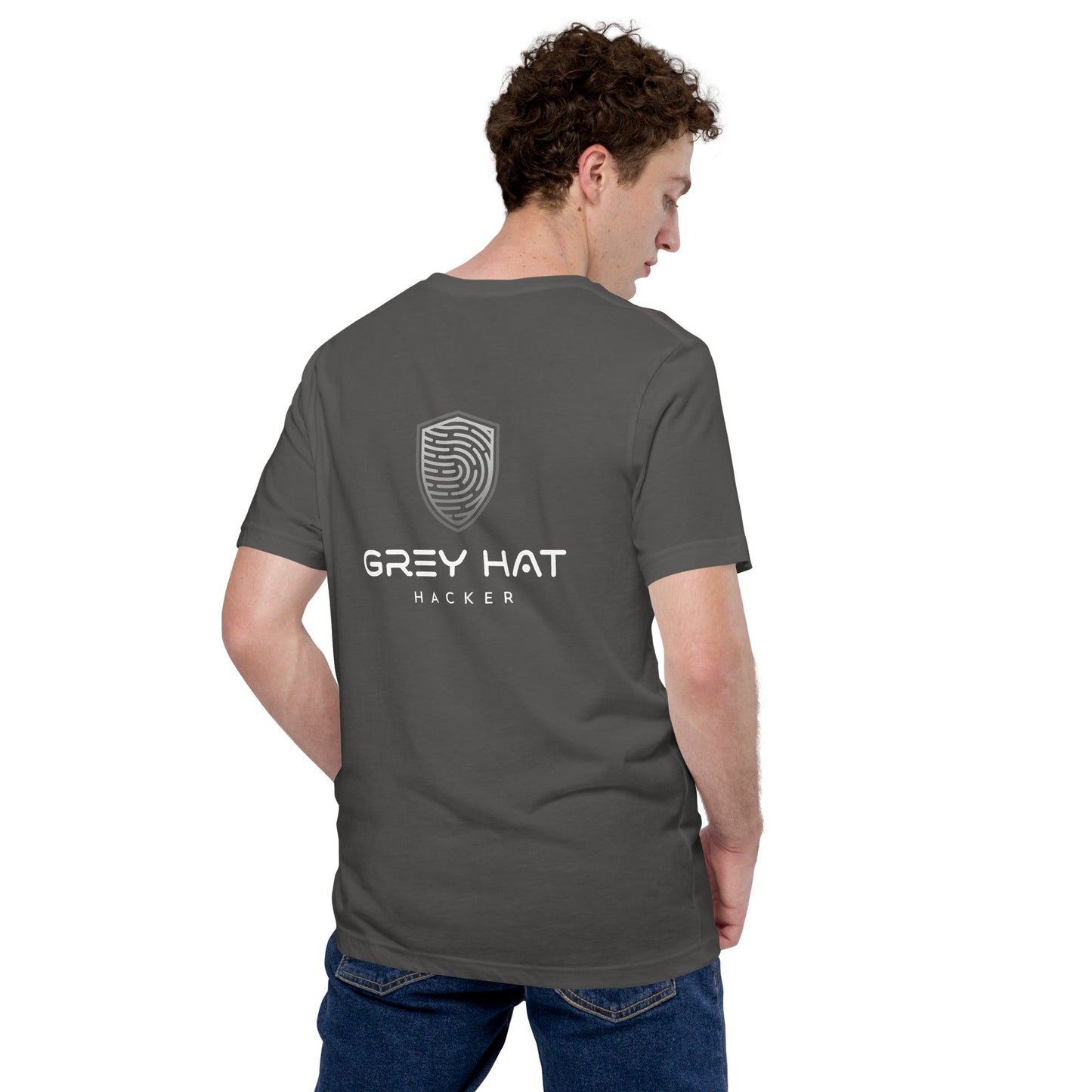 Grey Hat Hacker V5 - Unisex t-shirt ( Back Print ) by DarkByteGear