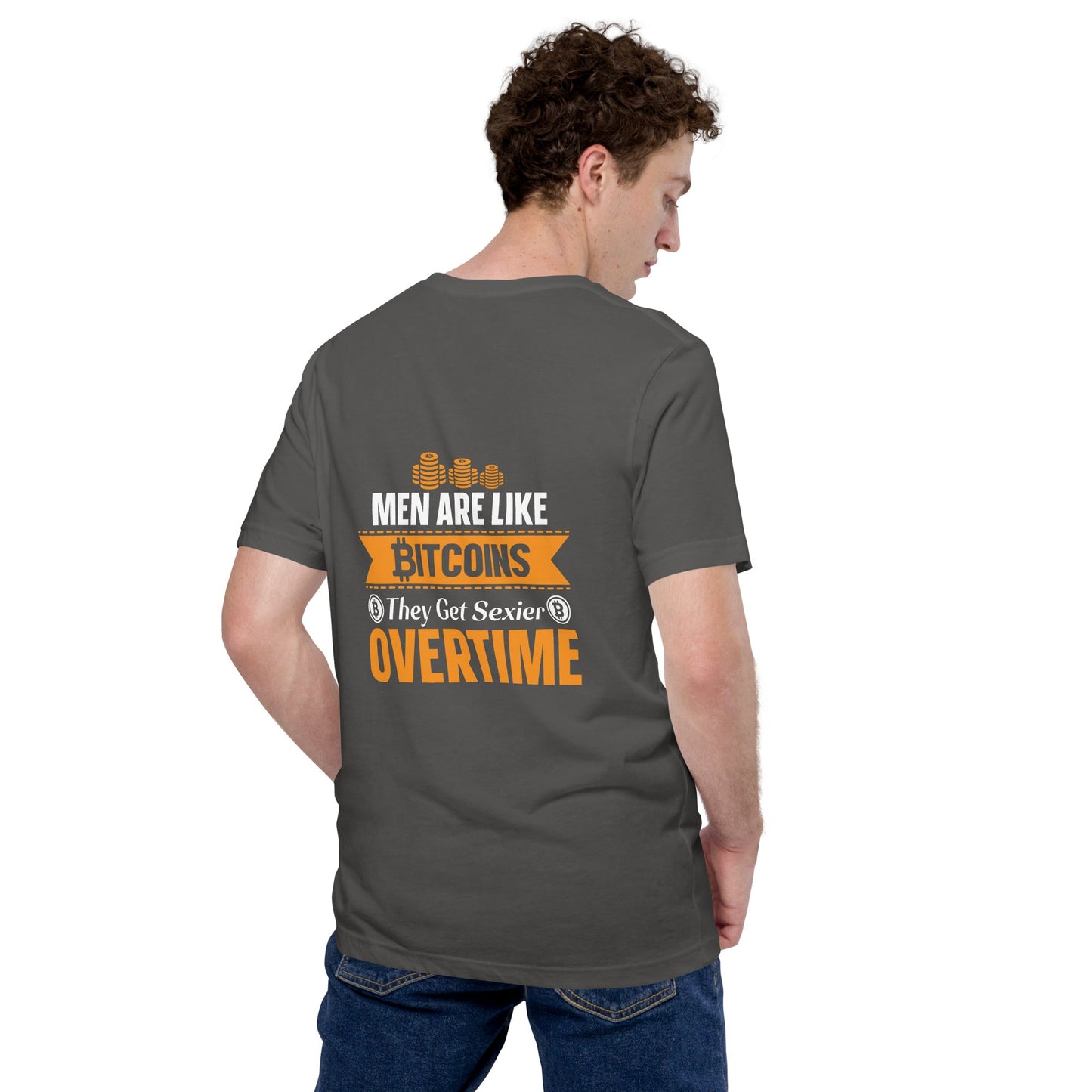 Men are like Bitcoin - Unisex t-shirt ( Back Print ) by DarkByteGear