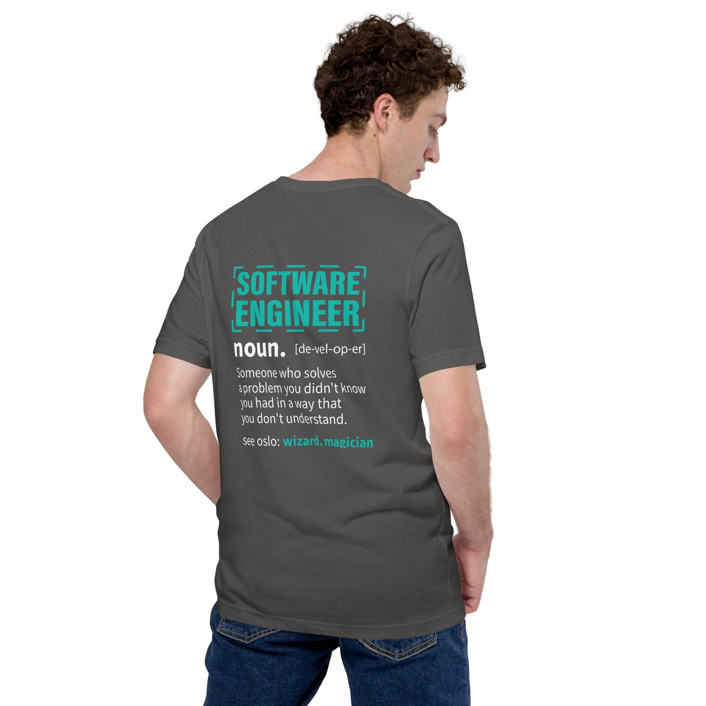 Software Engineer Def : Blue Unisex t-shirt ( Back Print ) by DarkByteGear