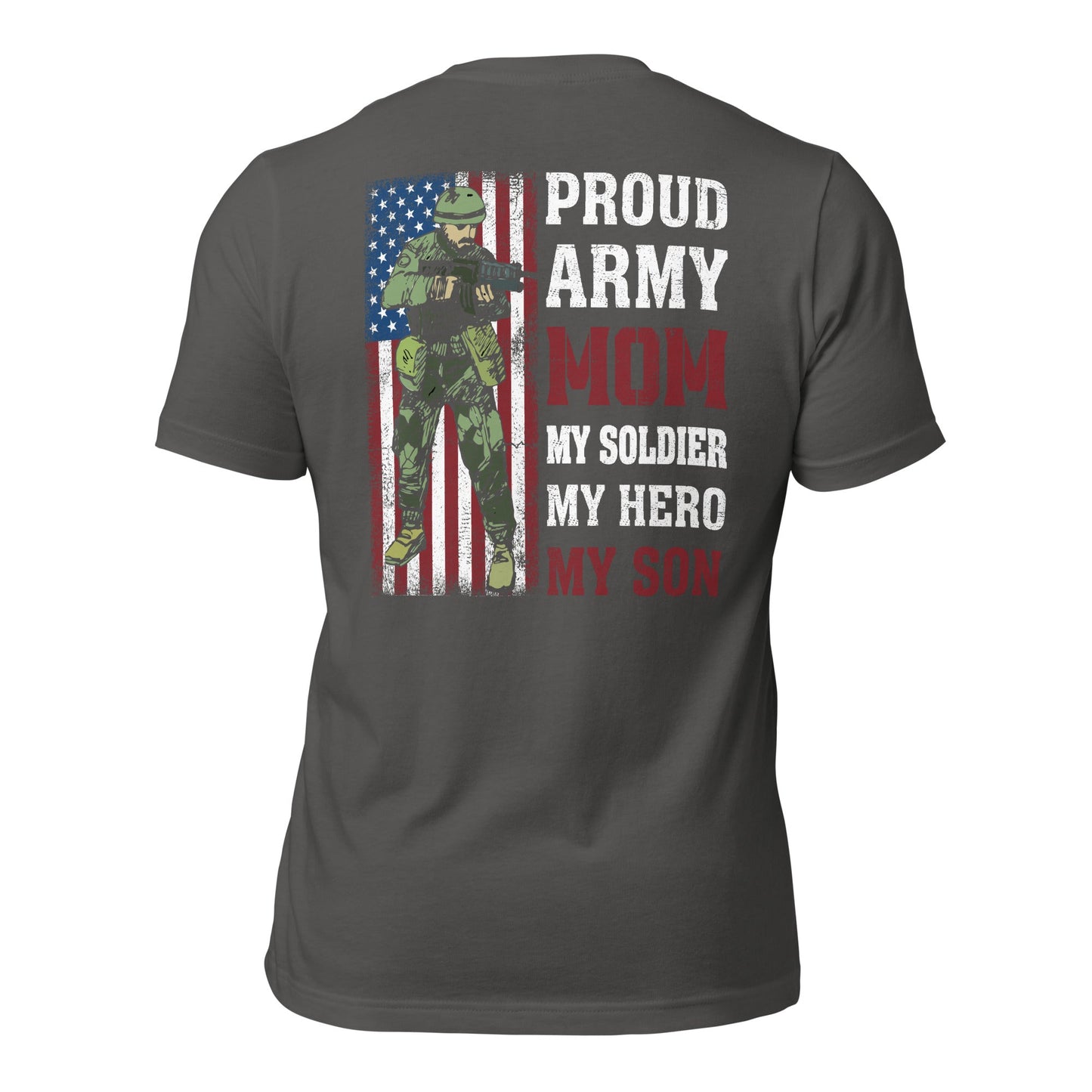 Proud Army Mom - Unisex t-shirt (back print) by DarkByteGear