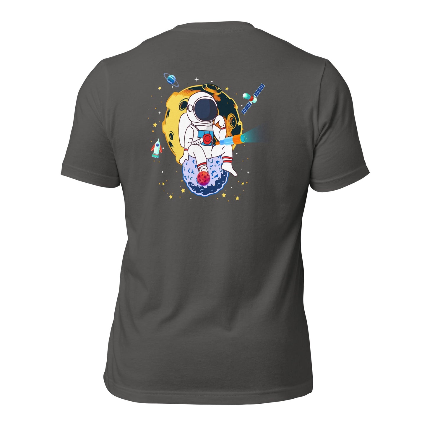 Astranaut catching stars - Unisex t-shirt ( Back Print ) by DarkByteGear