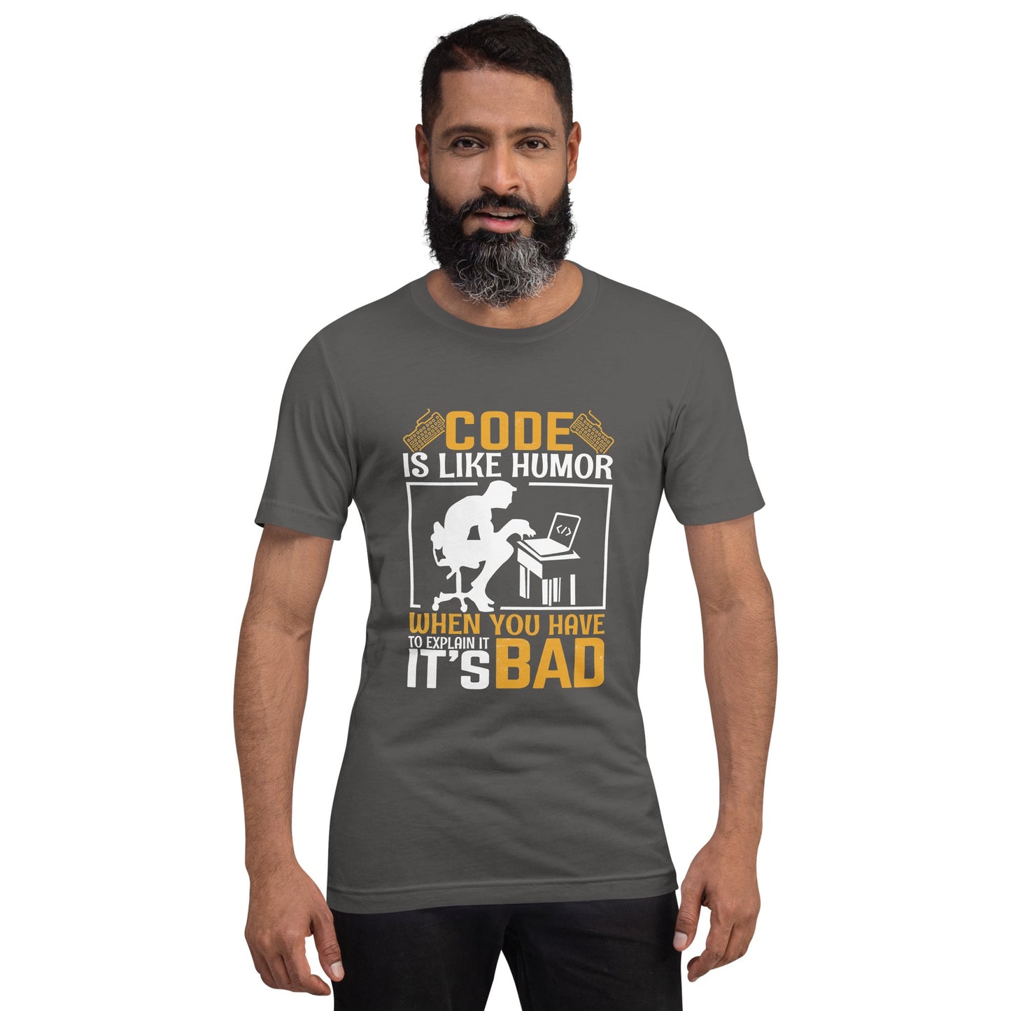 Code is like Humor, When you have to explain it, it is bad Unisex t-shirt by DarkByteGear
