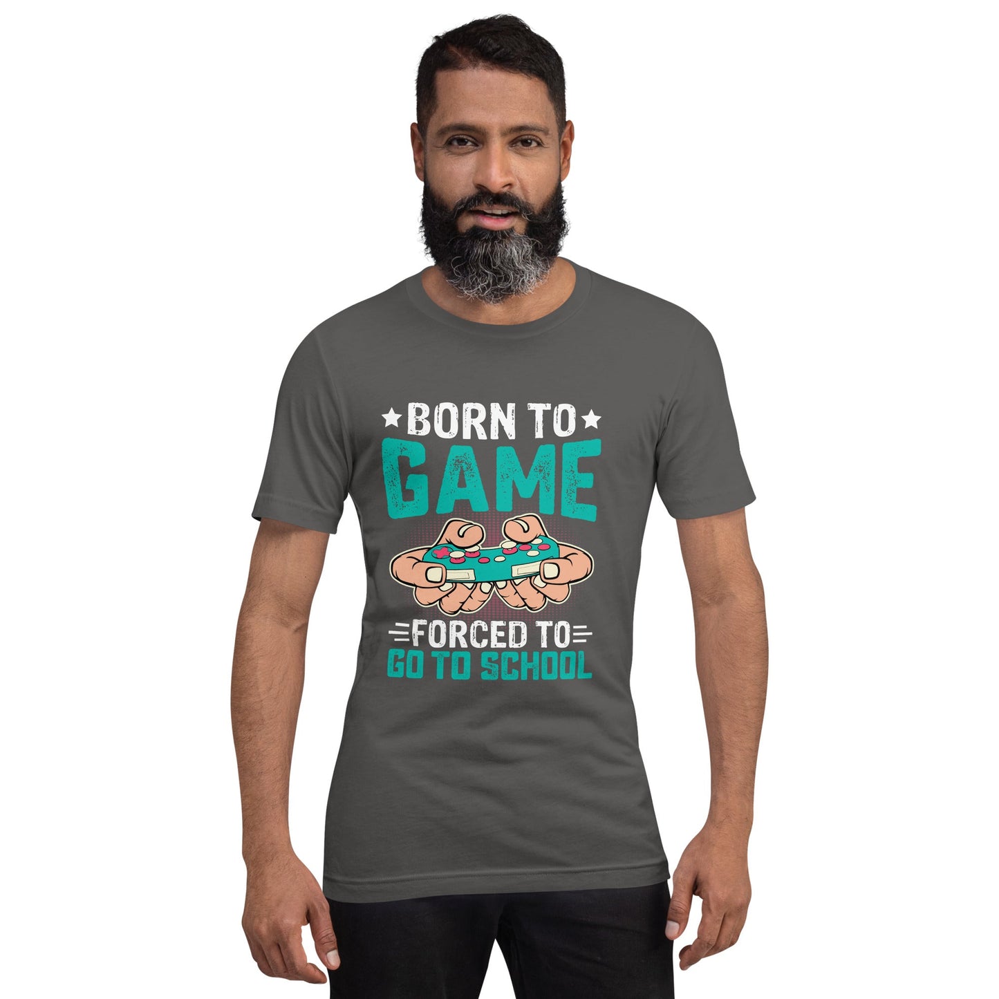 Born to Game, Forced to School - Unisex t-shirt by DarkByteGear