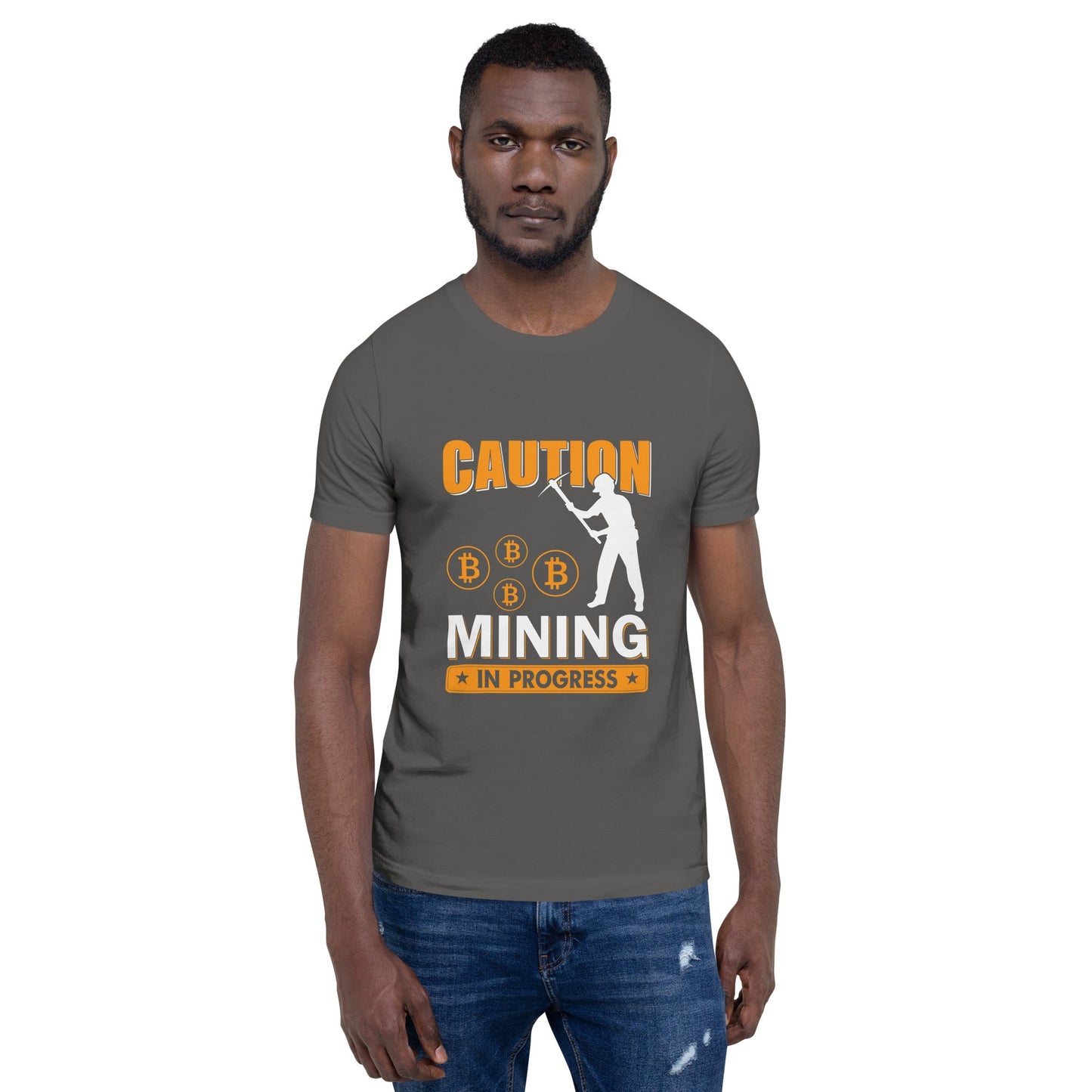 Caution Bitcoin Mining in Progress - Unisex t-shirt by DarkByteGear